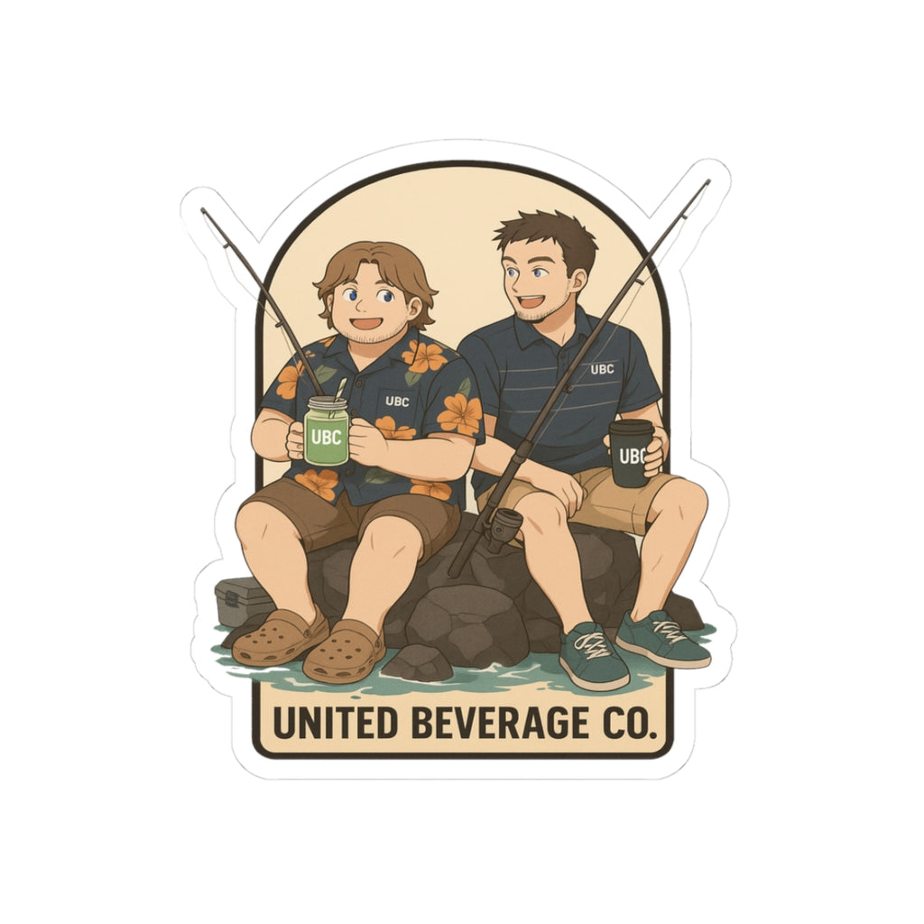 Fishing Buddies Sticker — 'United Beverage Co.' Kiss-Cut Vinyl Sticker